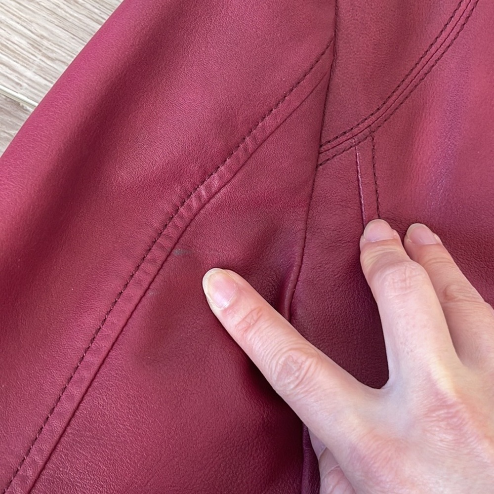 Banana Republic Burgundy Leather Jacket in XS - Picture 8 of 16